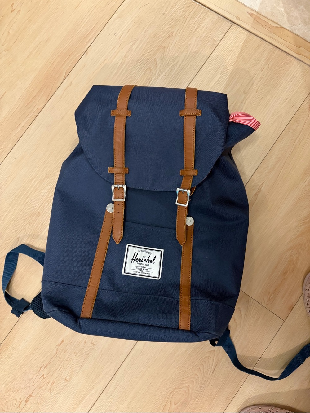 Herschel Supply Company Navy Backpack with Brown Straps